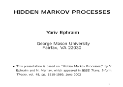 hidden markov processes - ece.​gmu