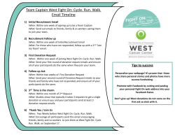 Team Captain West Fight On: Cycle. Run. Walk. Email Timeline