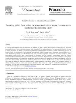 Learning gains from using games consoles in