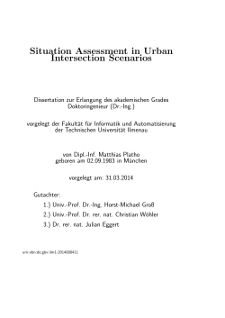 Situation Assessment in Urban Intersection Scenarios