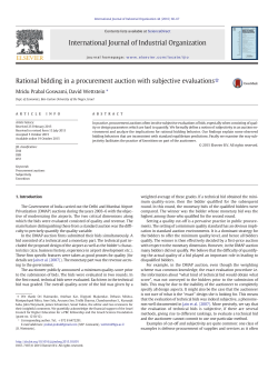Rational bidding in a procurement auction with subjective evaluations