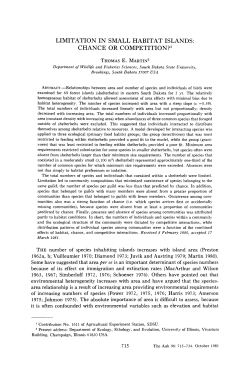 limitation in small habitat islands: chance or competition?