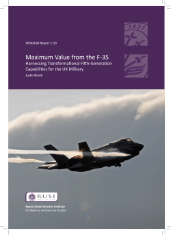 Maximum Value from the F-35 - Royal United Services Institute