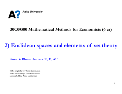 2) Euclidean spaces and elements of set theory