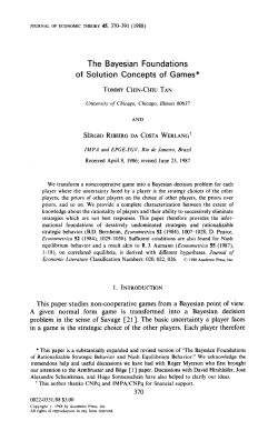 The Bayesian Foundations of Solution Concepts of Games*