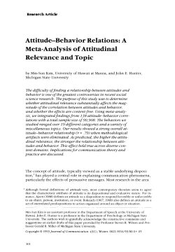Attitude-Behavior Relations: A Meta-Analysis of