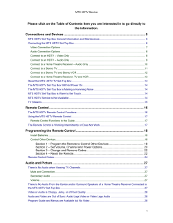 Reset the MTS HDTV TV Set-Top Box
