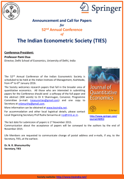 The Indian Econometric Society (TIES)