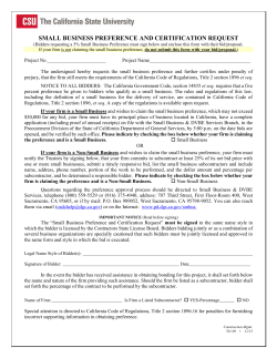 Small Business Preference - California State University