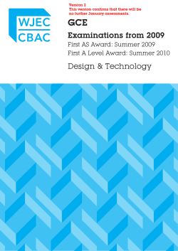 GCE AS/A level Design and Technology Specification pdf