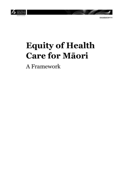 Equity of Health Care for M*ori A Framework
