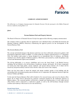 Farsons Business Park and Property Interests
