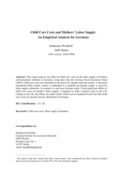 The Impact of Child Care Costs on Mothers` Employment