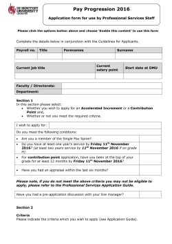 Professional Services Staff Application Form