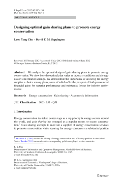 Designing optimal gain sharing plans to promote energy conservation