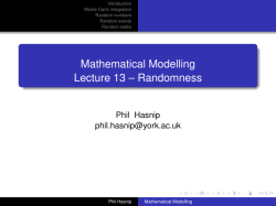 Mathematical Modelling Lecture 13 &ndash; Randomness