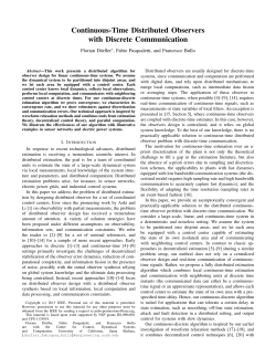 Continuous-Time Distributed Observers with Discrete Communication