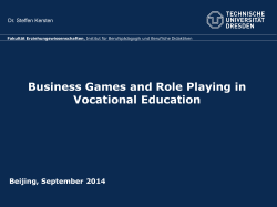 Business Games and Role Playing in Vocational