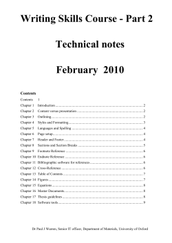 Page setup - Oxford Materials