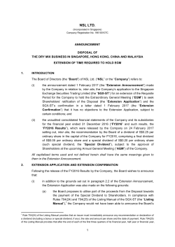 Extension of Time Required to Hold EGM