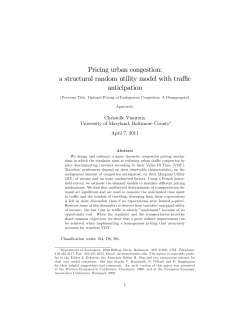 Pricing urban congestion: a structural random utility model with traffi