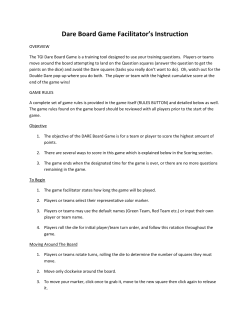 Dare Board Game Facilitator`s Instruction - Training