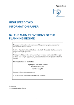 high speed two information paper b1: the main provisions of the