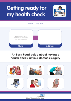 Getting ready for my health check