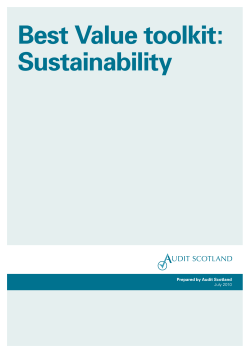 Best Value toolkit: Sustainability