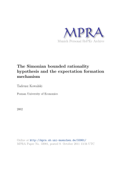 The Simonian bounded rationality hypothesis and the expectation