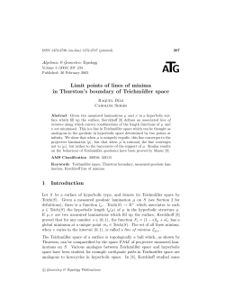 Limit points of lines of minima in Thurston`s boundary of