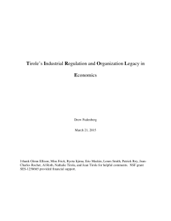 Tirole`s Industrial Regulation and Organization
