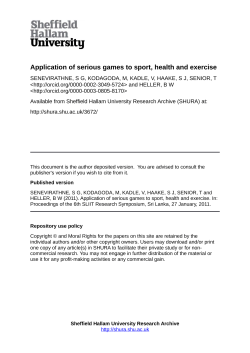 Application of serious games to sport, health and exercise