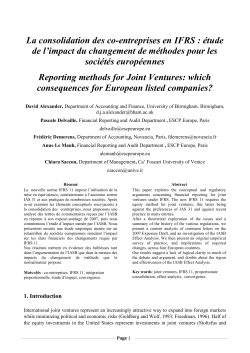Reporting methods for Joint Ventures: a current controversy in