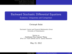 Backward Stochastic Differential Equations