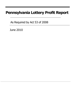 Pennsylvania Lottery Profit Report