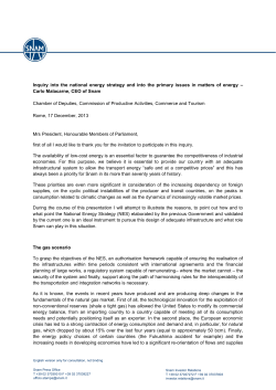 Inquiry into the national energy strategy and into the primary issues