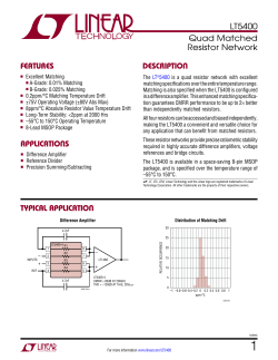 LT5400 - Quad Matched Resistor Network