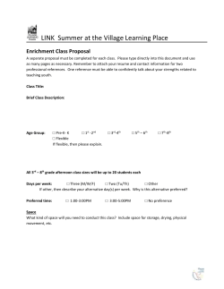 Please click here to access the 2011 Summer Enrichment Proposal