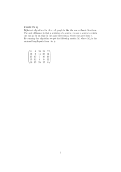 PROBLEM 1) Dijkstra`s algorithm for directed graph is