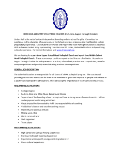 HEAD AND ASSISTANT VOLLEYBALL COACHES (Part