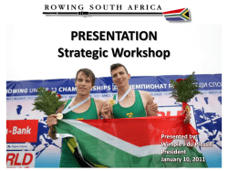 Rowing Presentation -  - Department of Sport and Recreation