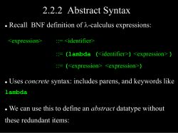 2.2.2 Abstract Syntax