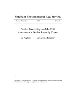 Parallel Proceedings and the Fifth Amendment`s Double Jeopardy