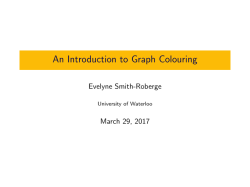 An Introduction to Graph Colouring - CEMC