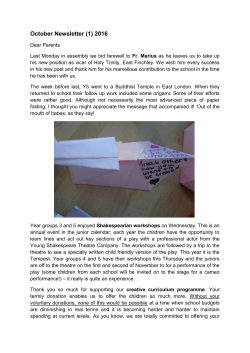 October Newsletter 1 - St John`s CE Primary School,Crescent Road