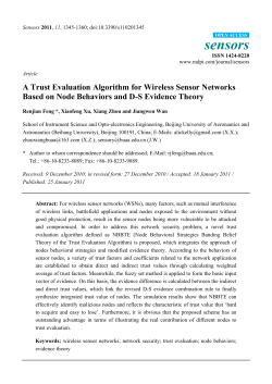 A Trust Evaluation Algorithm for Wireless Sensor
