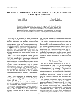 The Effect of the Performance Appraisal System on Trust for