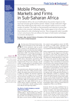 Mobile Phones, Markets and Firms in Sub-Saharan Africa