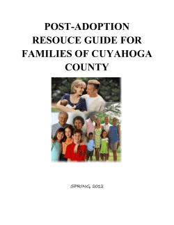 Post-adoption resouce guide for families of cuyahoga county